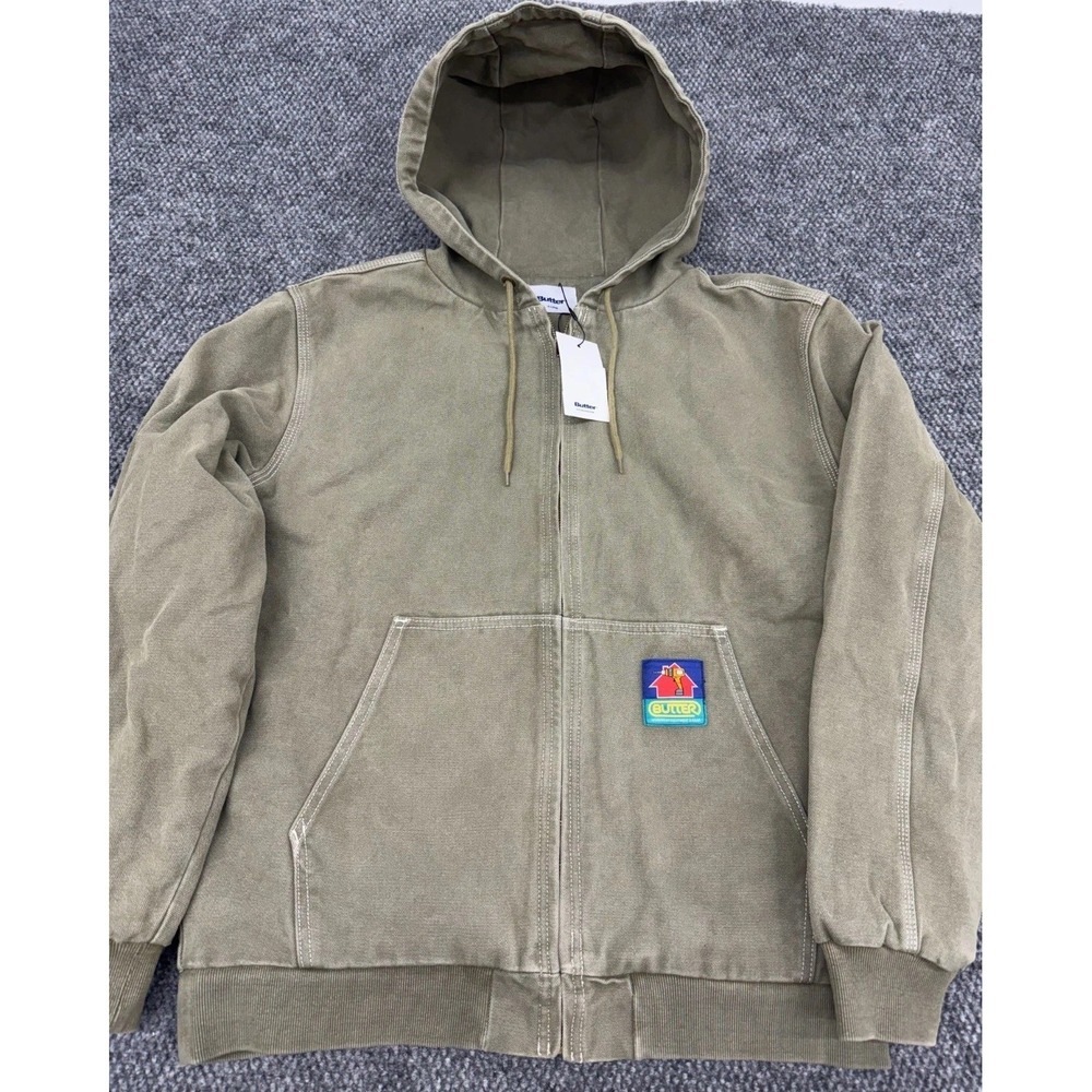 Butter Goods Mens XL Moss Green Quilted Canvas Jacket Heavyweight Carhartt Style